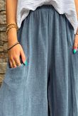 Lina Linen Blend Barrel Pant Washed Navy